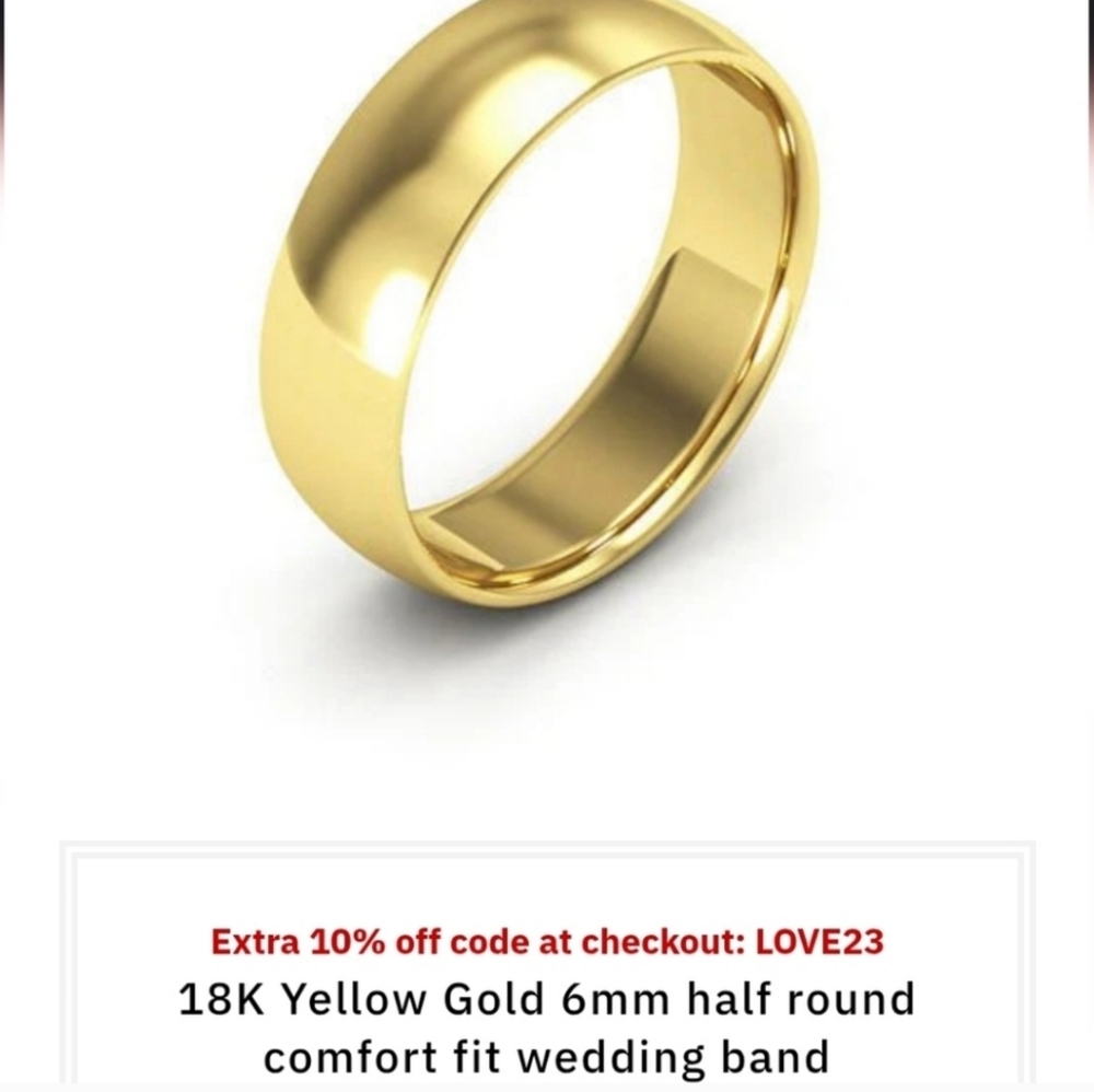 Watch Video 6mm / Chunky 18K Gold Band Ring - Picture 6 of 10